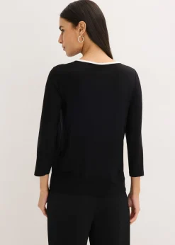 bonprix T-shirt à liseré contrastant|Femme T-Shirts & Tops