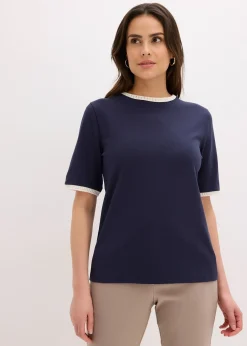 bonprix T-shirt à liserés en dentelle|Femme T-Shirts & Tops