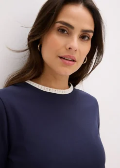 bonprix T-shirt à liserés en dentelle|Femme T-Shirts & Tops