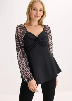 bonprix T-shirt à manches longues en mesh|Femme T-Shirts & Tops