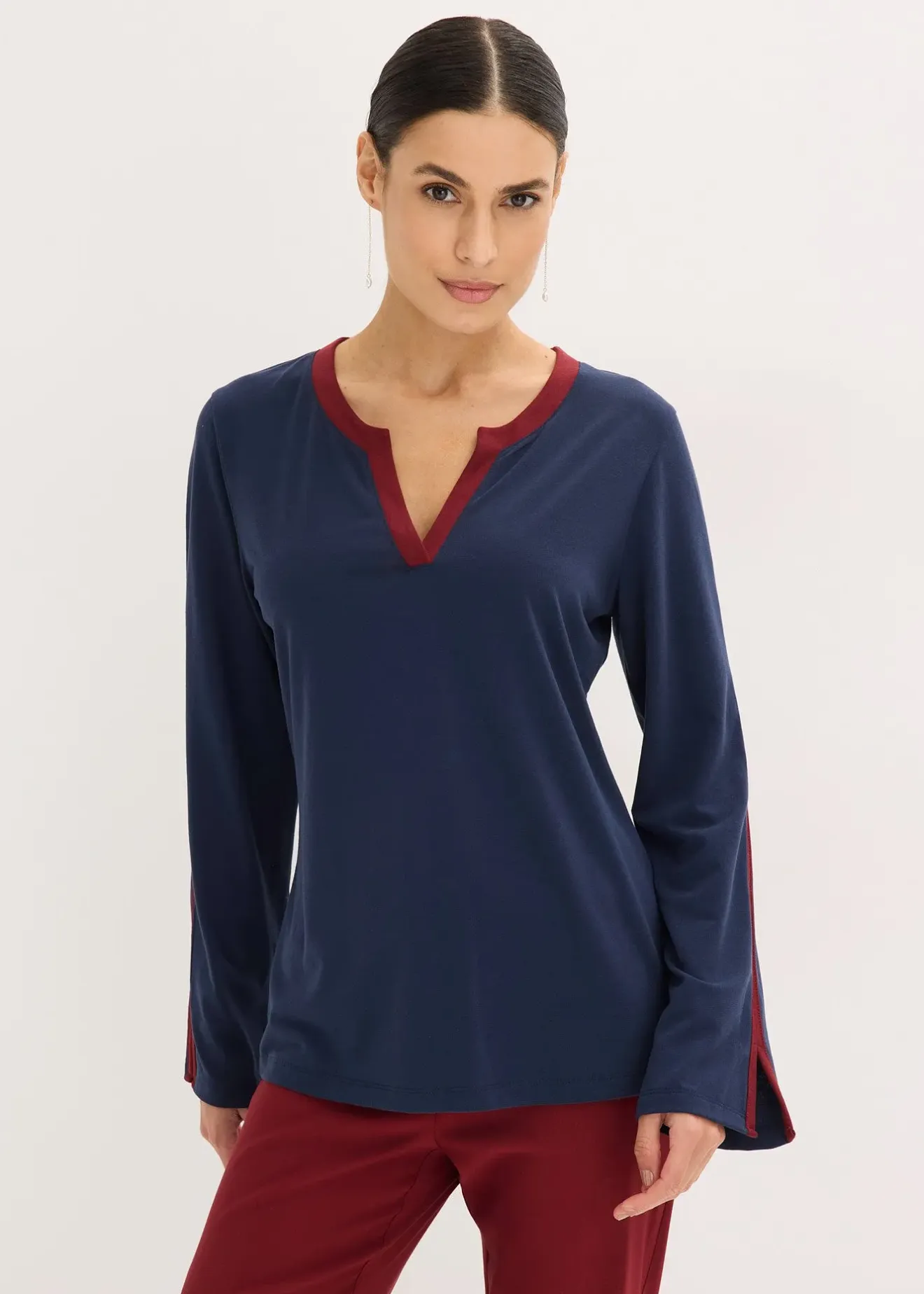 Femme bonprix T-Shirts & Tops|T-shirt à manches longues fendues