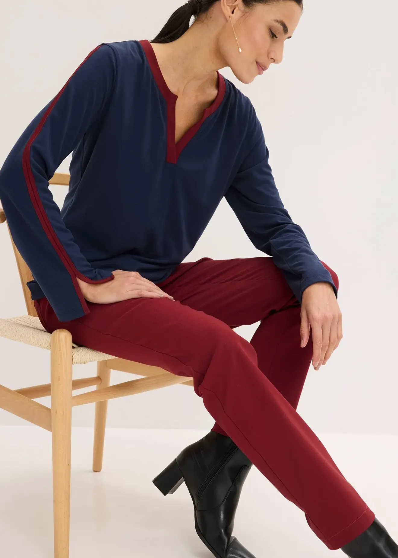 Femme bonprix T-Shirts & Tops|T-shirt à manches longues fendues