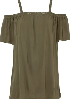 Femme bonprix T-Shirts & Tops|T-shirt à épaules dénudées en viscose douce