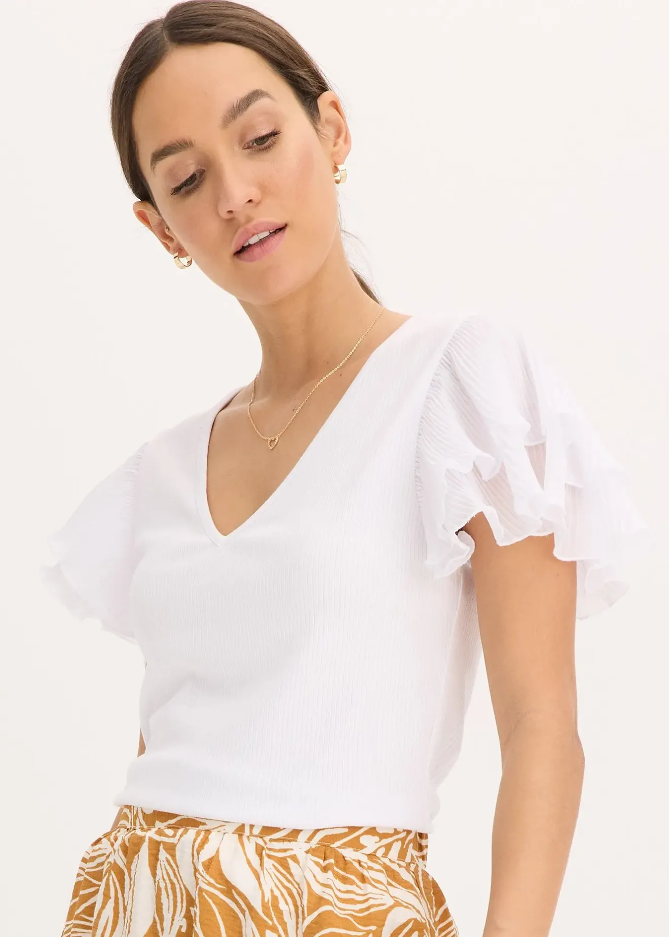 bonprix T-shirt à volants|Femme T-Shirts & Tops