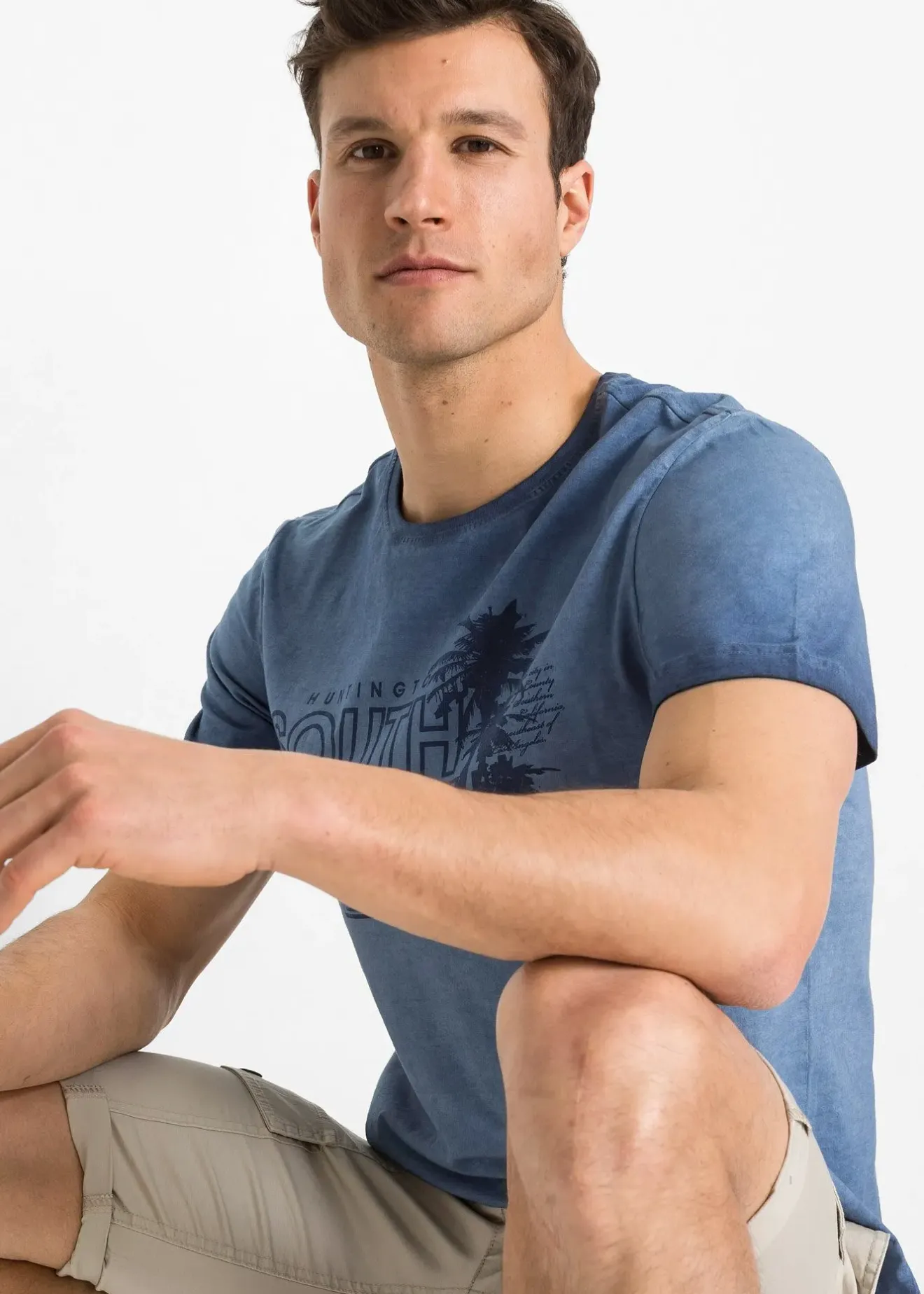 Homme bonprix Mode Plage|T-Shirts & Polos|T-shirt aspect délavé 100% coton