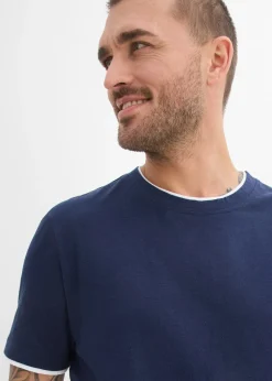 bonprix T-shirt aspect 2en1 en fil flammé|Homme T-Shirts & Polos