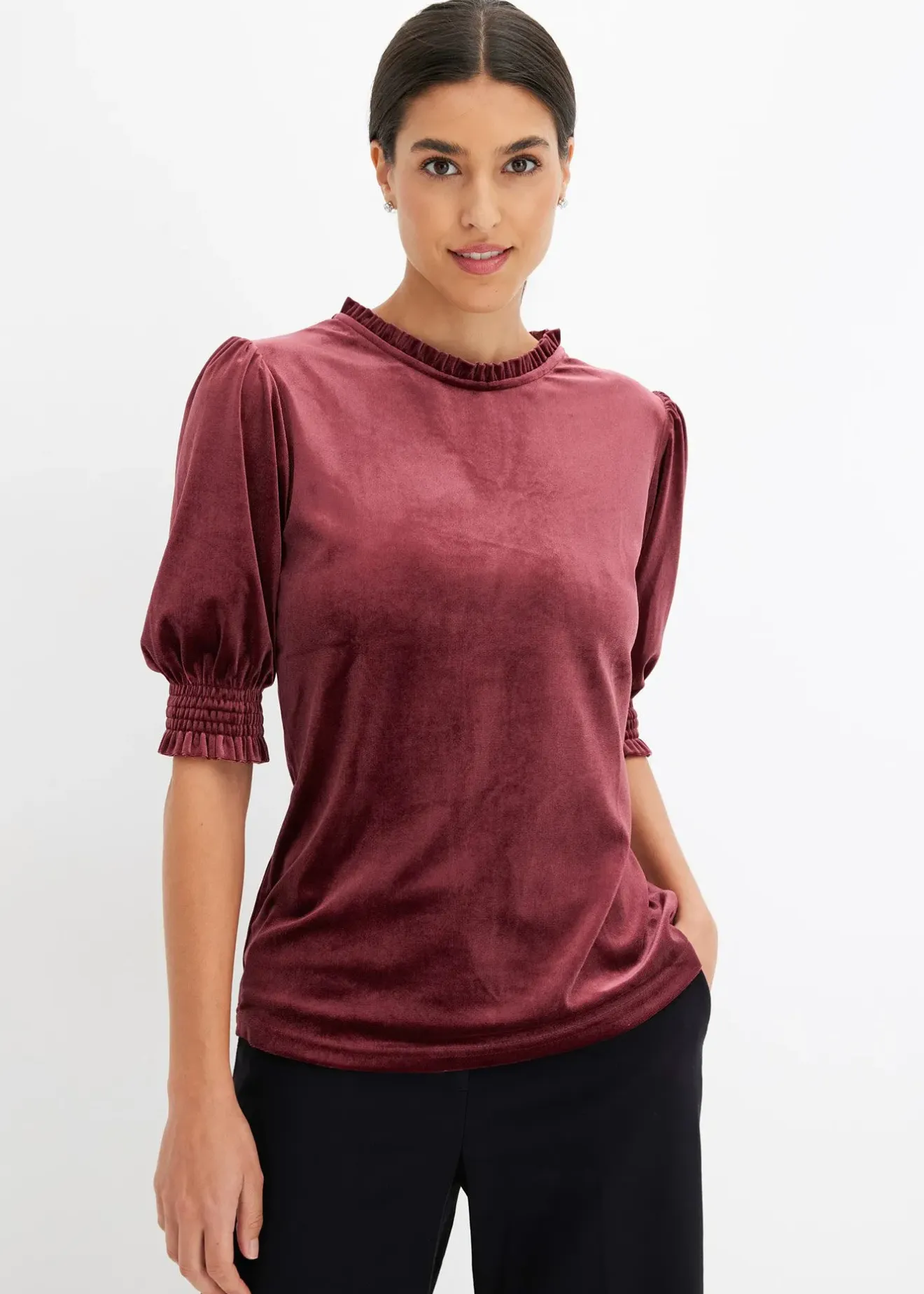 Femme bonprix T-Shirts & Tops|T-shirt avec du velours doux