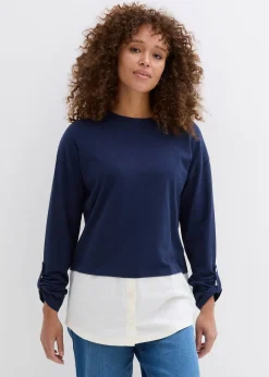 Femme bonprix T-Shirts & Tops|T-shirt avec empiècement chemisier