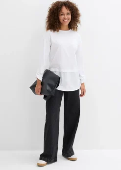 Femme bonprix T-Shirts & Tops|T-shirt avec empiècement chemisier