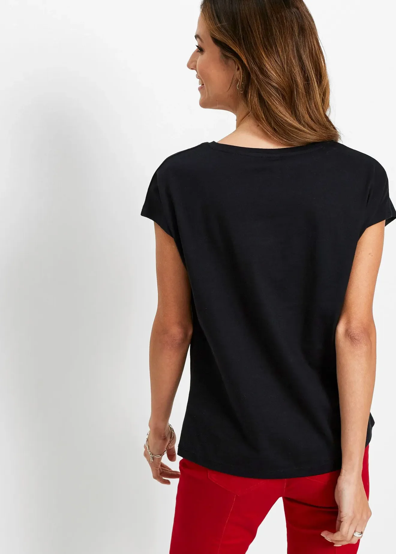 Femme bonprix T-Shirts & Tops|T-shirt avec inscription à sequins