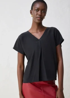 Femme bonprix Premium|T-Shirts & Tops|T-shirt avec soie et empiècement tissé