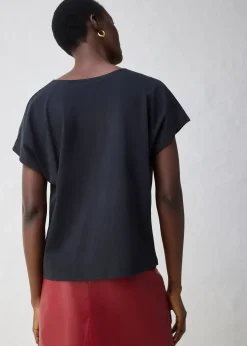 Femme bonprix Premium|T-Shirts & Tops|T-shirt avec soie et empiècement tissé