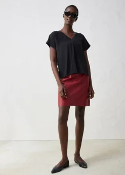 Femme bonprix Premium|T-Shirts & Tops|T-shirt avec soie et empiècement tissé