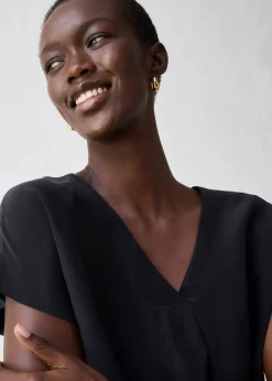 Femme bonprix Premium|T-Shirts & Tops|T-shirt avec soie et empiècement tissé