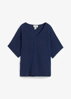 bonprix T-shirt avec soie et empiècement tissé|Femme Premium|T-Shirts & Tops