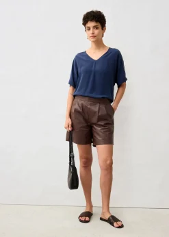 bonprix T-shirt avec soie et empiècement tissé|Femme Premium|T-Shirts & Tops