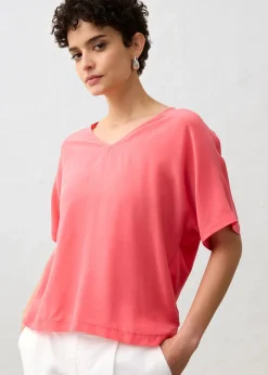 Femme bonprix Premium|T-Shirts & Tops|T-shirt avec soie et empiècement tissé