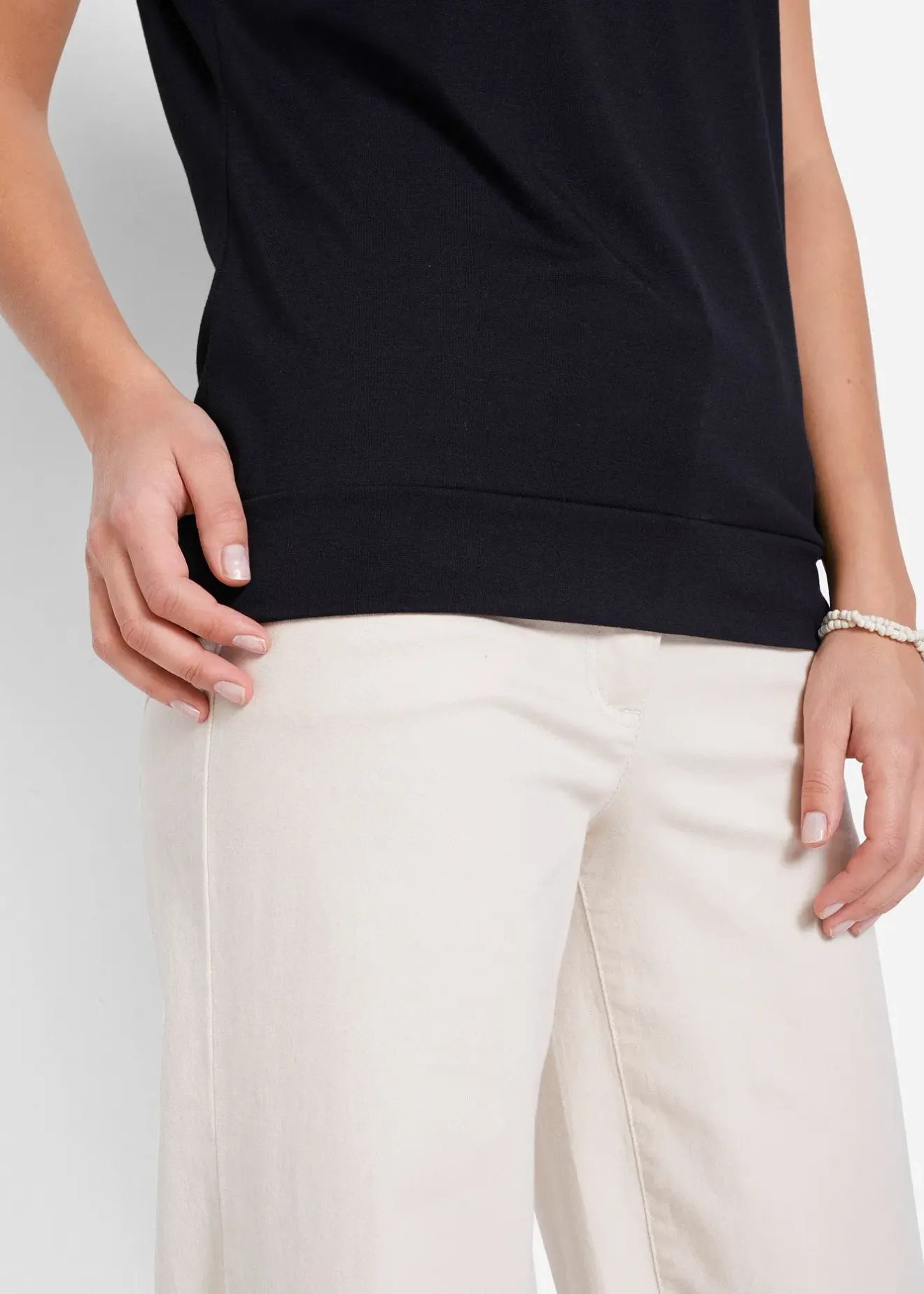 bonprix T-shirt avec zip, manches courtes|Femme T-Shirts & Tops