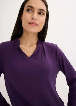 bonprix T-shirt blouse à col montant|Femme T-Shirts & Tops