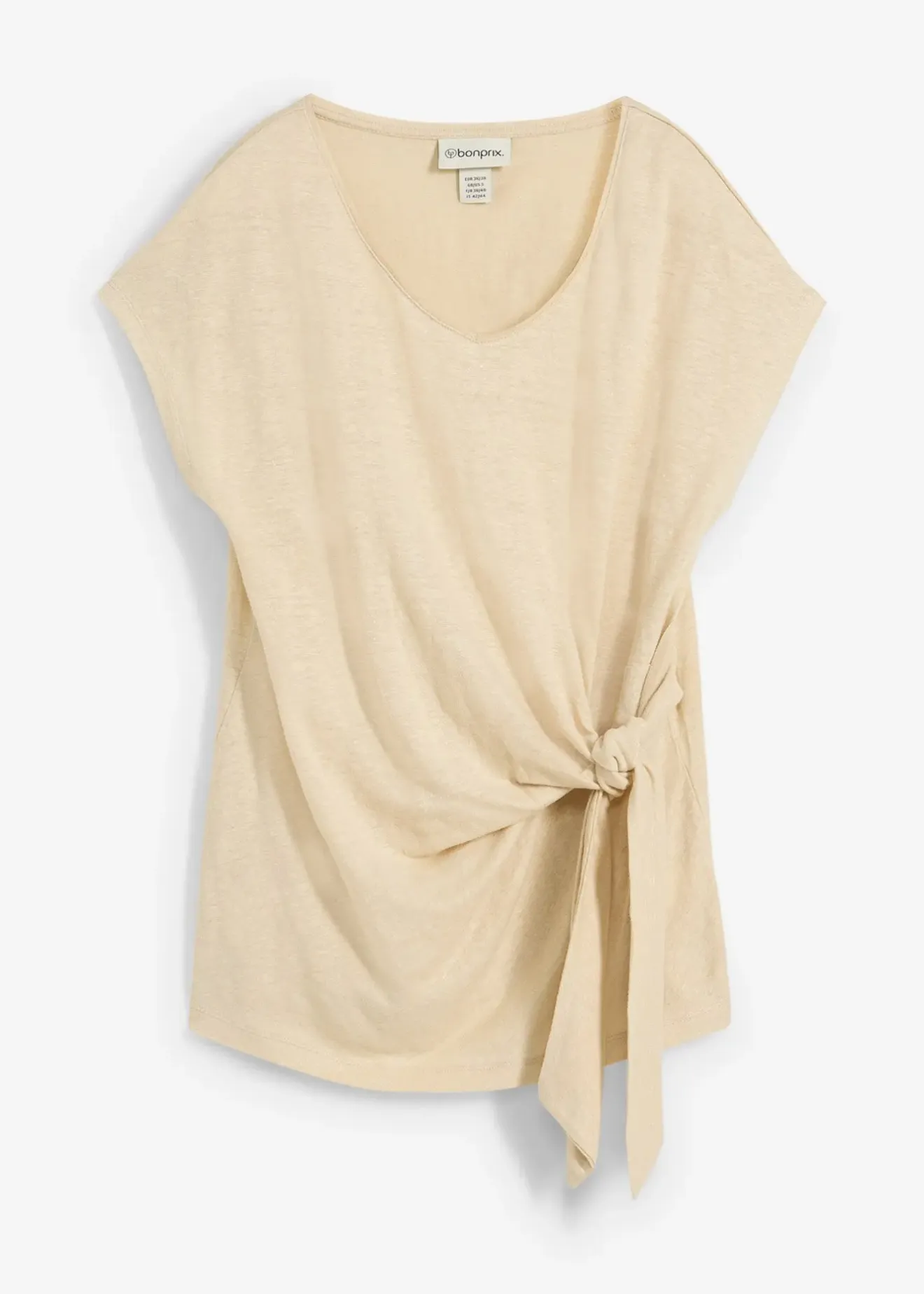 Femme bonprix Premium|T-Shirts & Tops|T-shirt cache-cœur, 100% lin