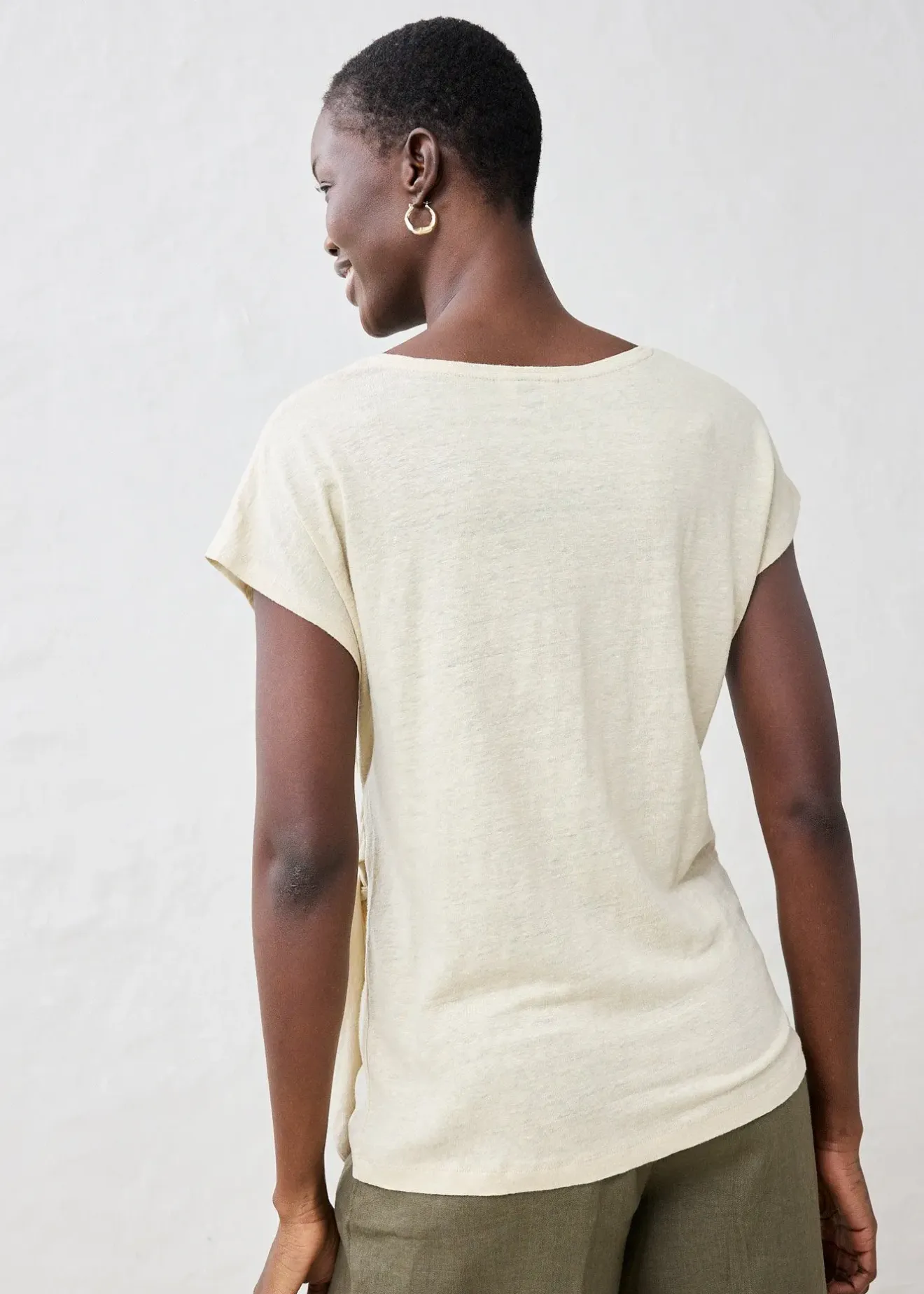 Femme bonprix Premium|T-Shirts & Tops|T-shirt cache-cœur, 100% lin