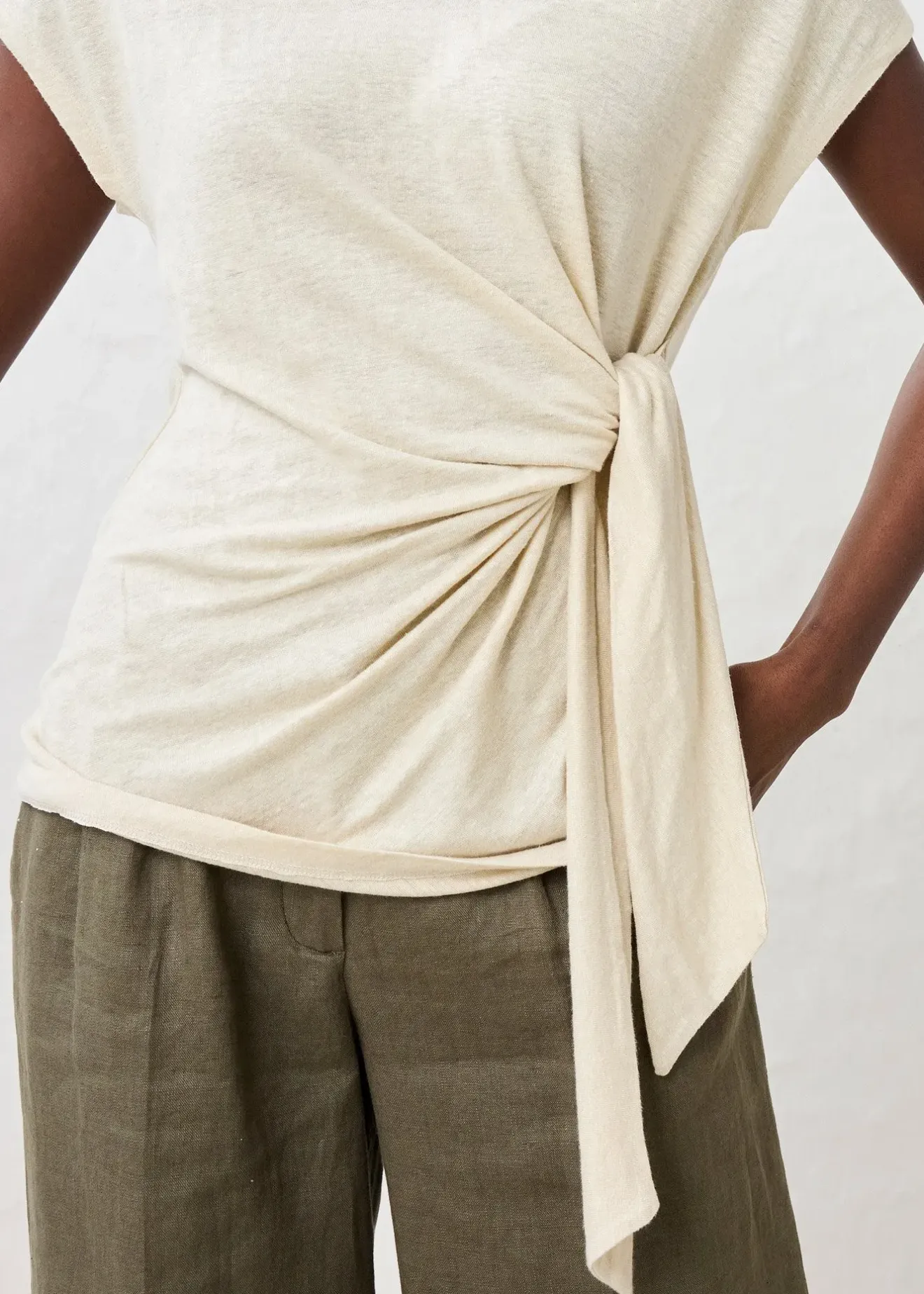 Femme bonprix Premium|T-Shirts & Tops|T-shirt cache-cœur, 100% lin