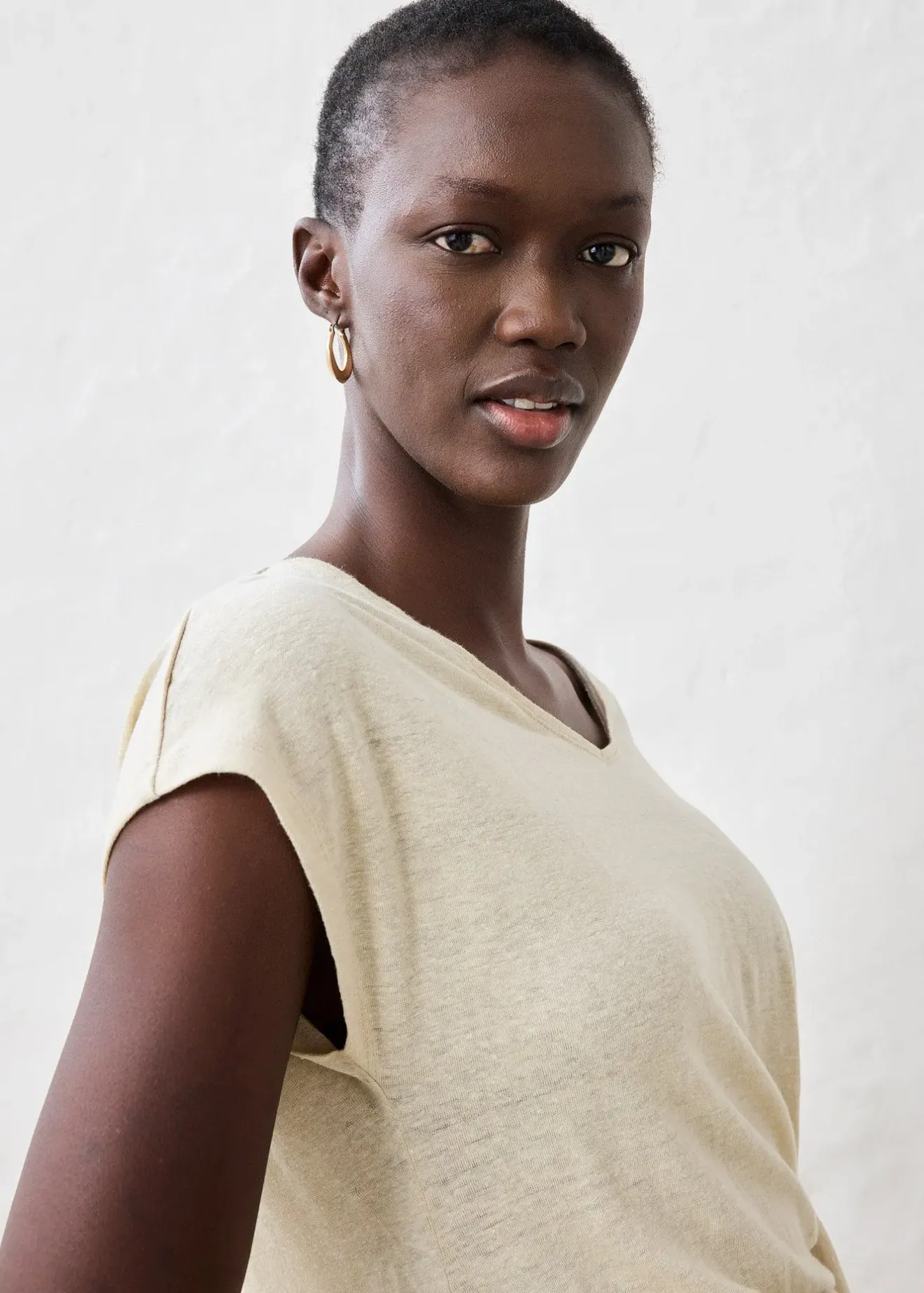 Femme bonprix Premium|T-Shirts & Tops|T-shirt cache-cœur, 100% lin