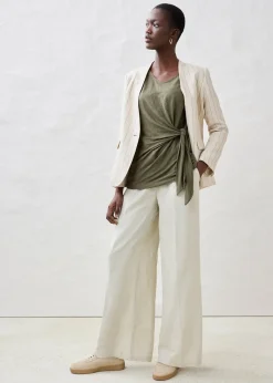 bonprix T-shirt cache-cœur, 100% lin|Femme Premium|T-Shirts & Tops