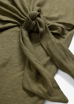 bonprix T-shirt cache-cœur, 100% lin|Femme Premium|T-Shirts & Tops