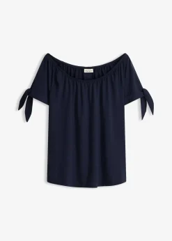 Femme bonprix T-Shirts & Tops|T-shirt col Bardot à détail nœud