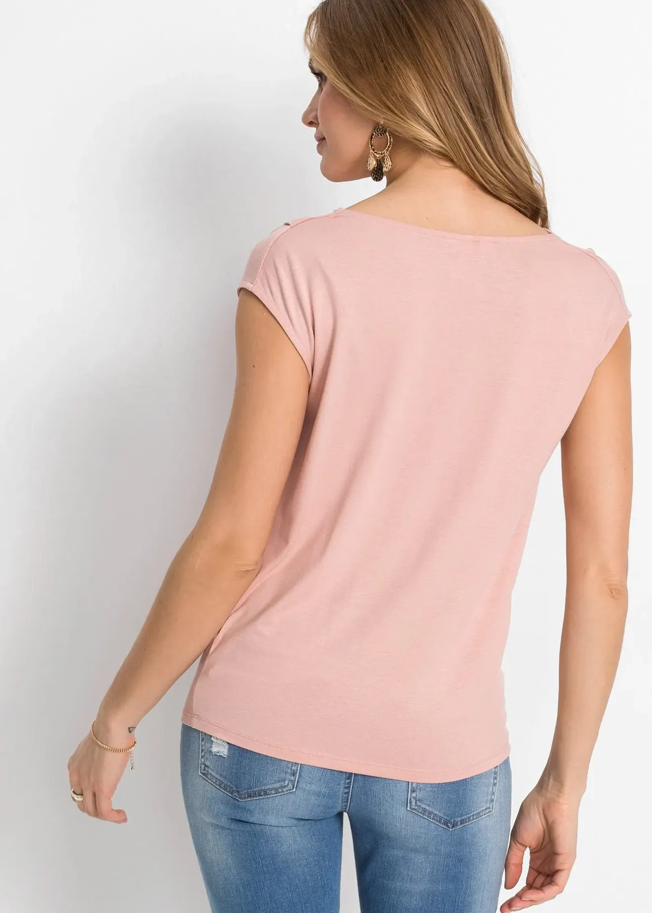 Femme bonprix T-Shirts & Tops|T-shirt col bénitier en viscose extensible