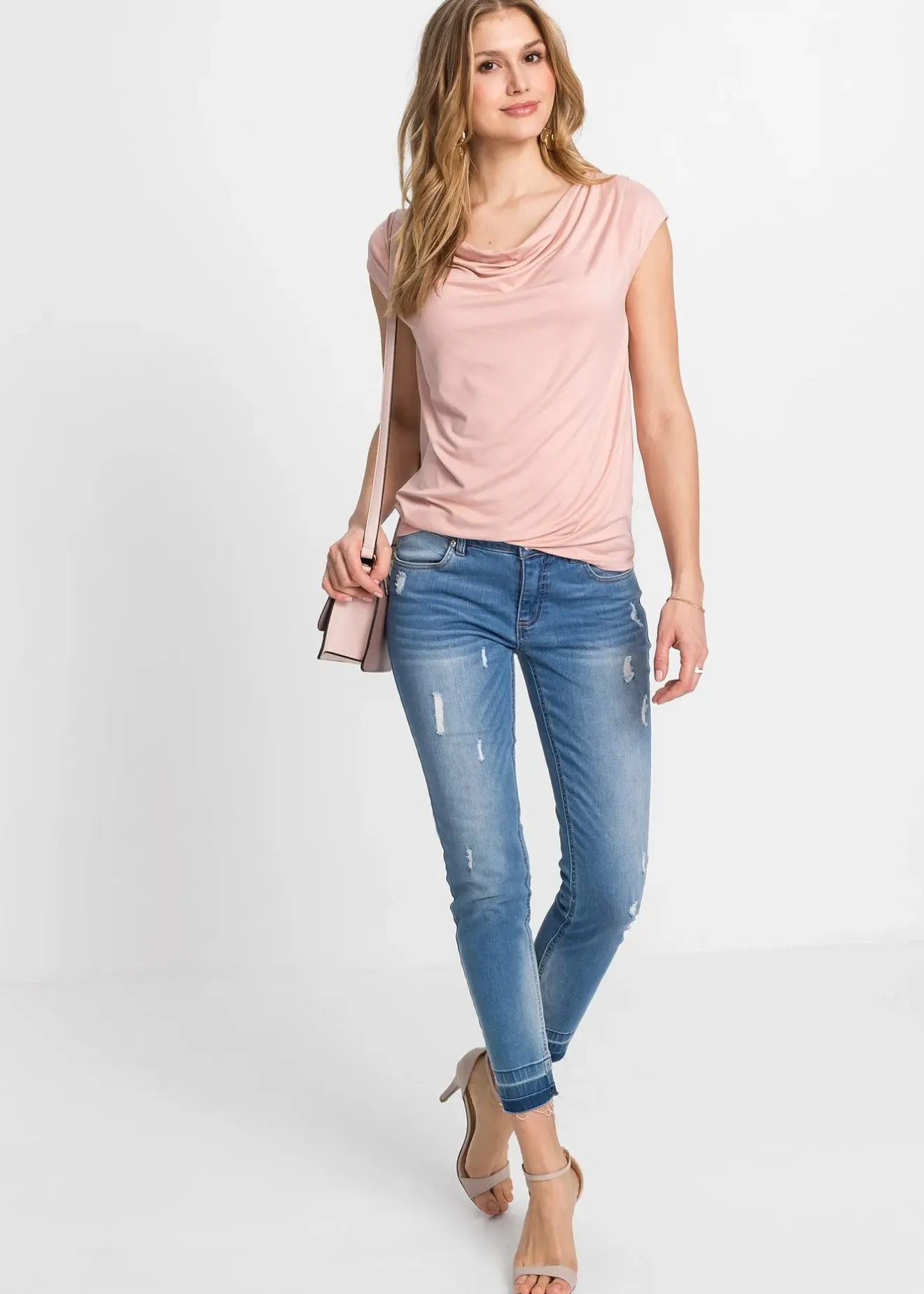 Femme bonprix T-Shirts & Tops|T-shirt col bénitier en viscose extensible