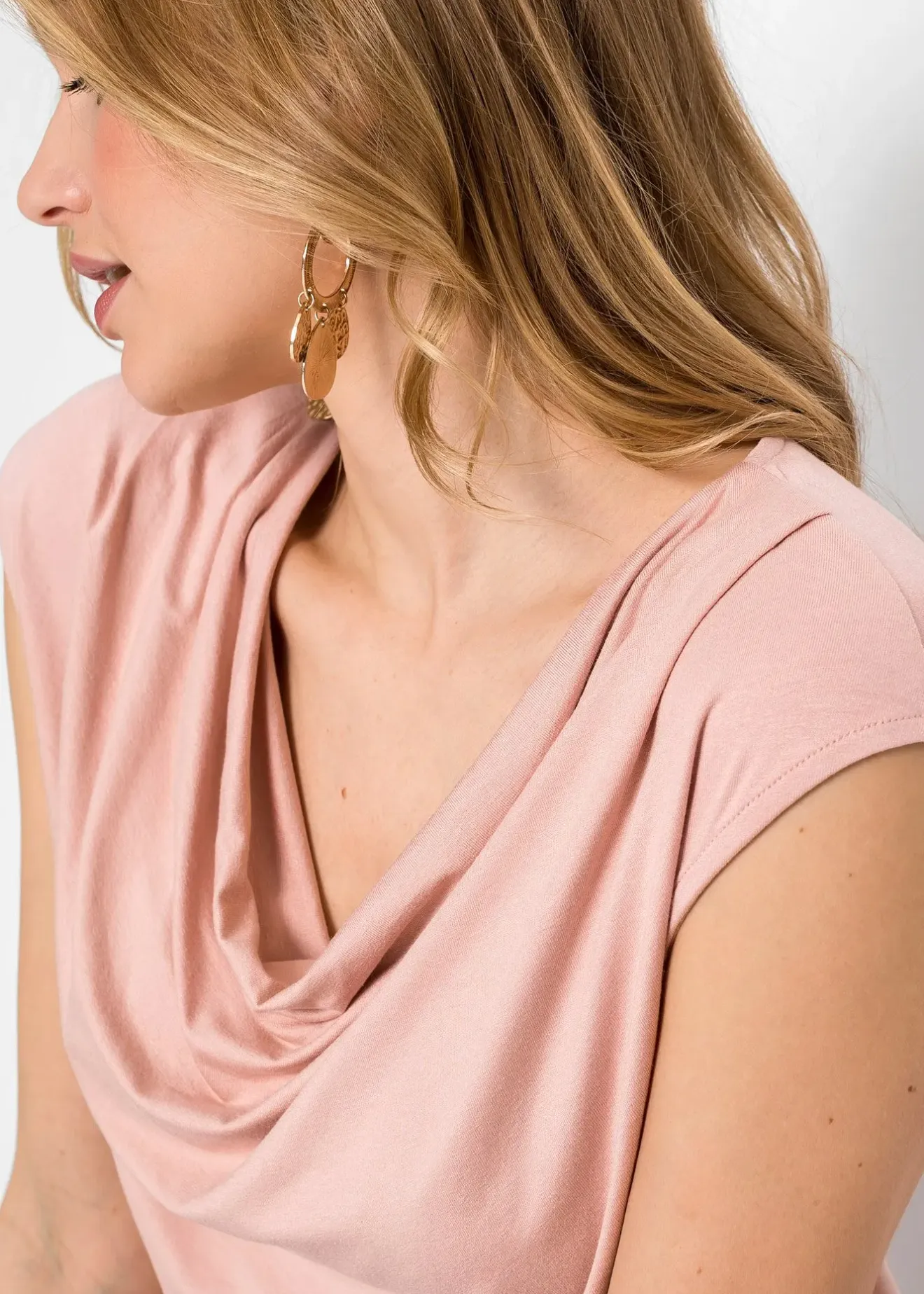 Femme bonprix T-Shirts & Tops|T-shirt col bénitier en viscose extensible