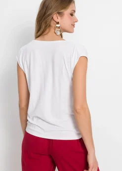 Femme bonprix T-Shirts & Tops|T-shirt col bénitier en viscose extensible