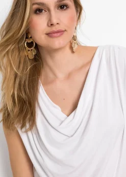 Femme bonprix T-Shirts & Tops|T-shirt col bénitier en viscose extensible