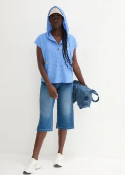 Femme bonprix T-Shirts & Tops|T-shirt col Henley à capuche