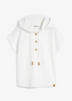 bonprix T-shirt col Henley à capuche|Femme T-Shirts & Tops