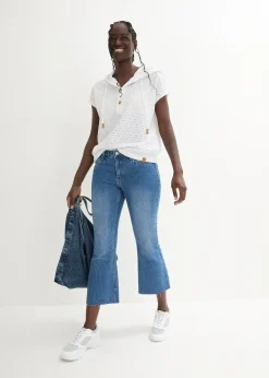 bonprix T-shirt col Henley à capuche|Femme T-Shirts & Tops