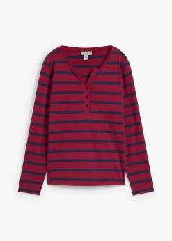 Femme bonprix Basiques|T-Shirts & Tops|T-shirt col Henley, 100% coton