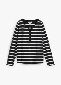 Femme bonprix Basiques|T-Shirts & Tops|T-shirt col Henley, 100% coton