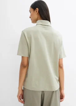bonprix T-shirt col roulé 100% coton|Femme T-Shirts & Tops