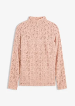 Femme bonprix T-Shirts & Tops|T-shirt col roulé en dentelle