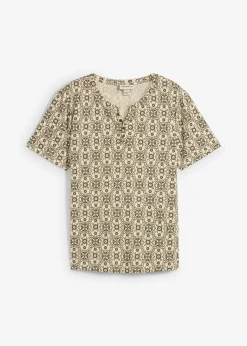 bonprix T-shirt col tunisien 100% coton|Homme T-Shirts & Polos