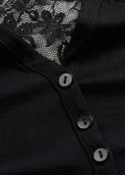 bonprix T-shirt col tunisien en viscose majoritaire|Femme T-Shirts & Tops