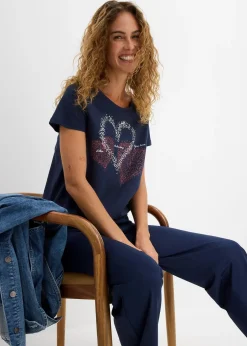 bonprix T-shirt coton à imprimé cœur|Femme T-Shirts & Tops