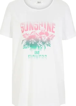 bonprix T-shirt coton avec imprimé, manches courtes|Femme T-Shirts & Tops