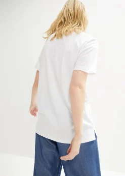 bonprix T-shirt coton avec imprimé, manches courtes|Femme T-Shirts & Tops