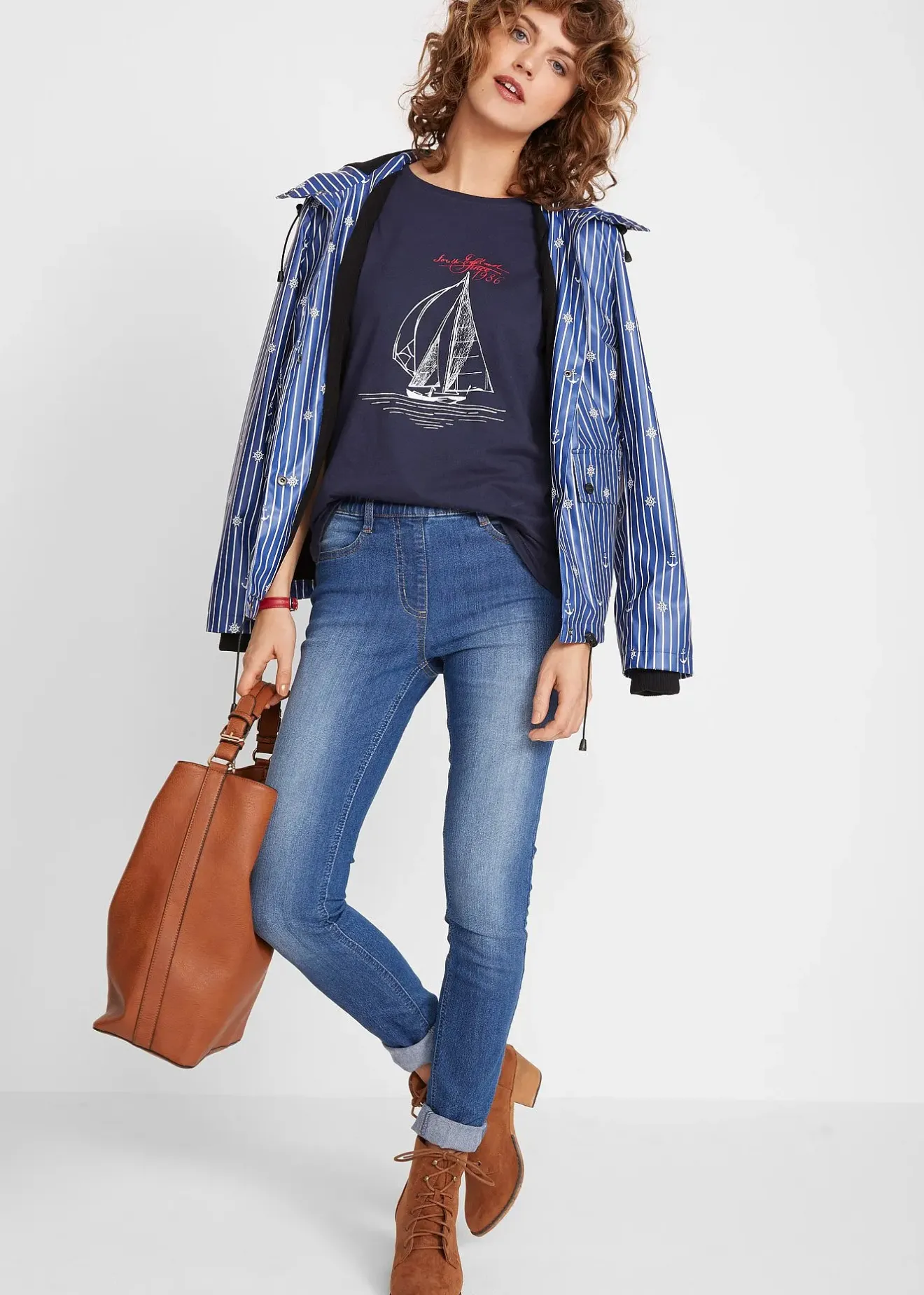 bonprix T-shirt coton imprimé et fendu sur le côté|Femme T-Shirts & Tops