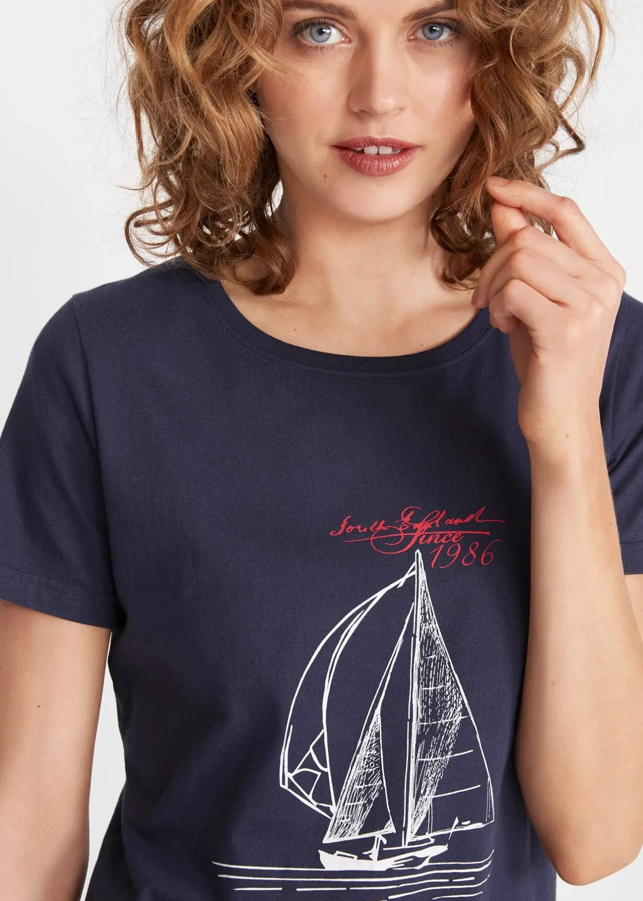 bonprix T-shirt coton imprimé et fendu sur le côté|Femme T-Shirts & Tops
