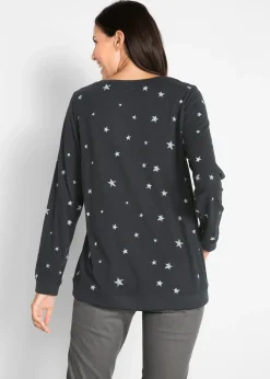 bonprix T-shirt coton imprimé, manches longues|Femme T-Shirts & Tops